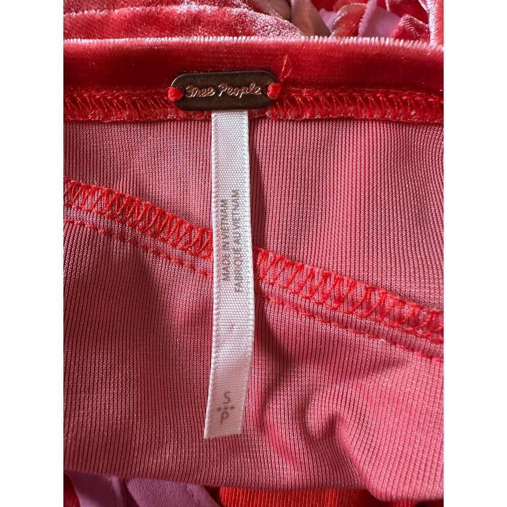 Free People Deia Velvet Midi Dress Pink Rose Strappy Dainty Romantic Small - Picture 10 of 12